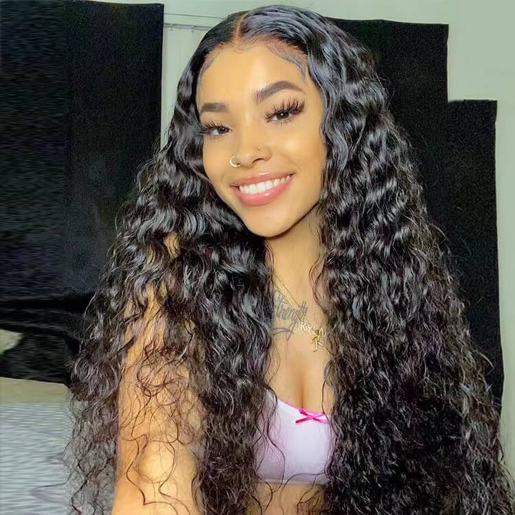 Loose Deep Wave 4x4 Lace Wigs Made By Hair Bundles With Closure150% Density