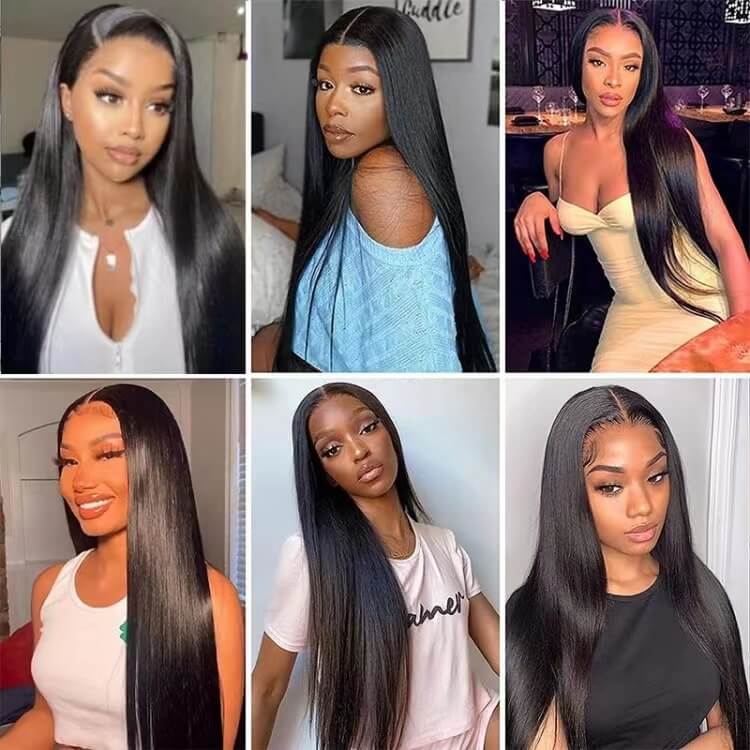 Straight 4X4 Lace Wigs Made By Hair Bundles With Closure150%Density