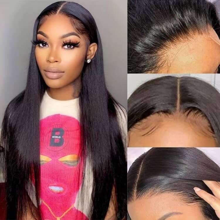 Straight 4X4 Lace Wigs Made By Hair Bundles With Closure150%Density