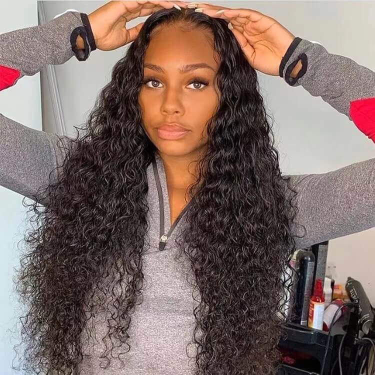 Water/Natural Wave 4x4 Lace Wigs Made By Hair Bundles With Closure