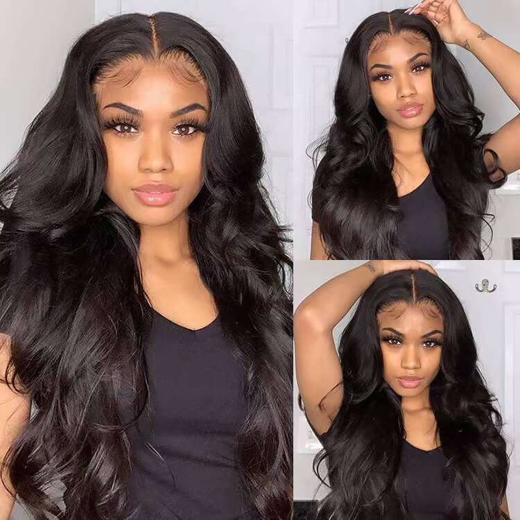 Body Wave 6x6 HD Lace Closure Wig Pre Plucked  Human Hair Wigs 180% Density