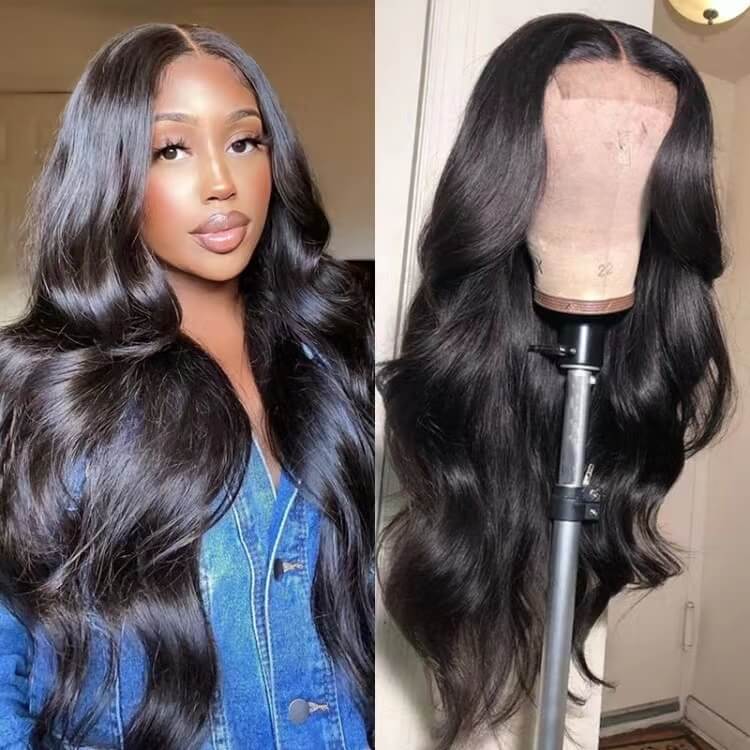 Body Wave 6x6 HD Lace Closure Wig Pre Plucked  Human Hair Wigs 180% Density