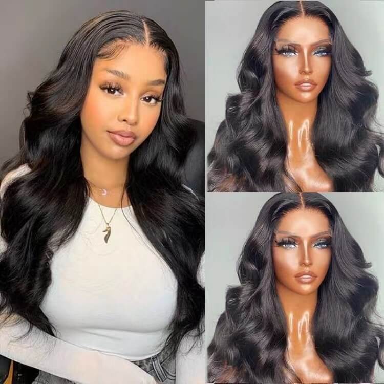 Body Wave 6x6 HD Lace Closure Wig Pre Plucked  Human Hair Wigs 180% Density