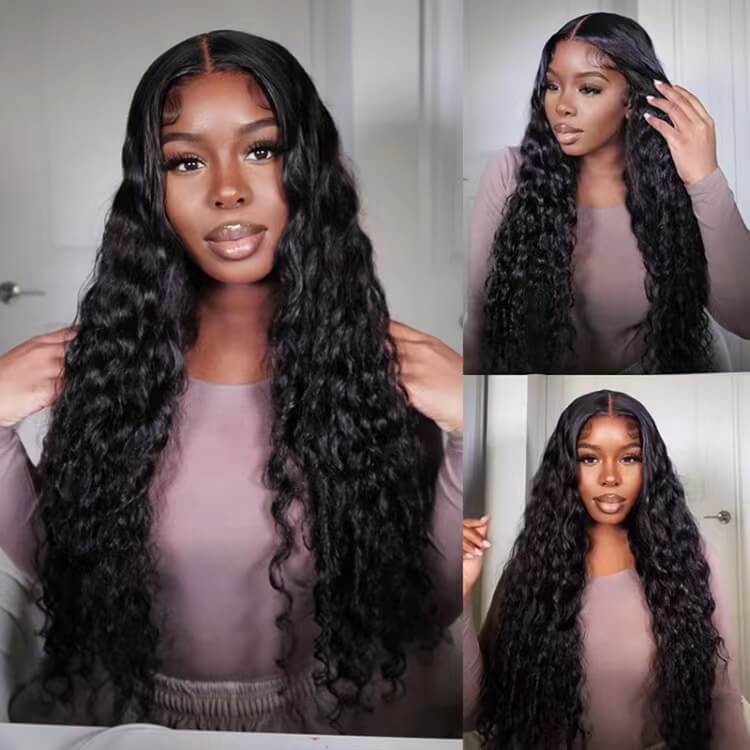 Deep Wave 5x5 HD Lace Human Hair Wigs Pre Plucked Lace Closure Wigs