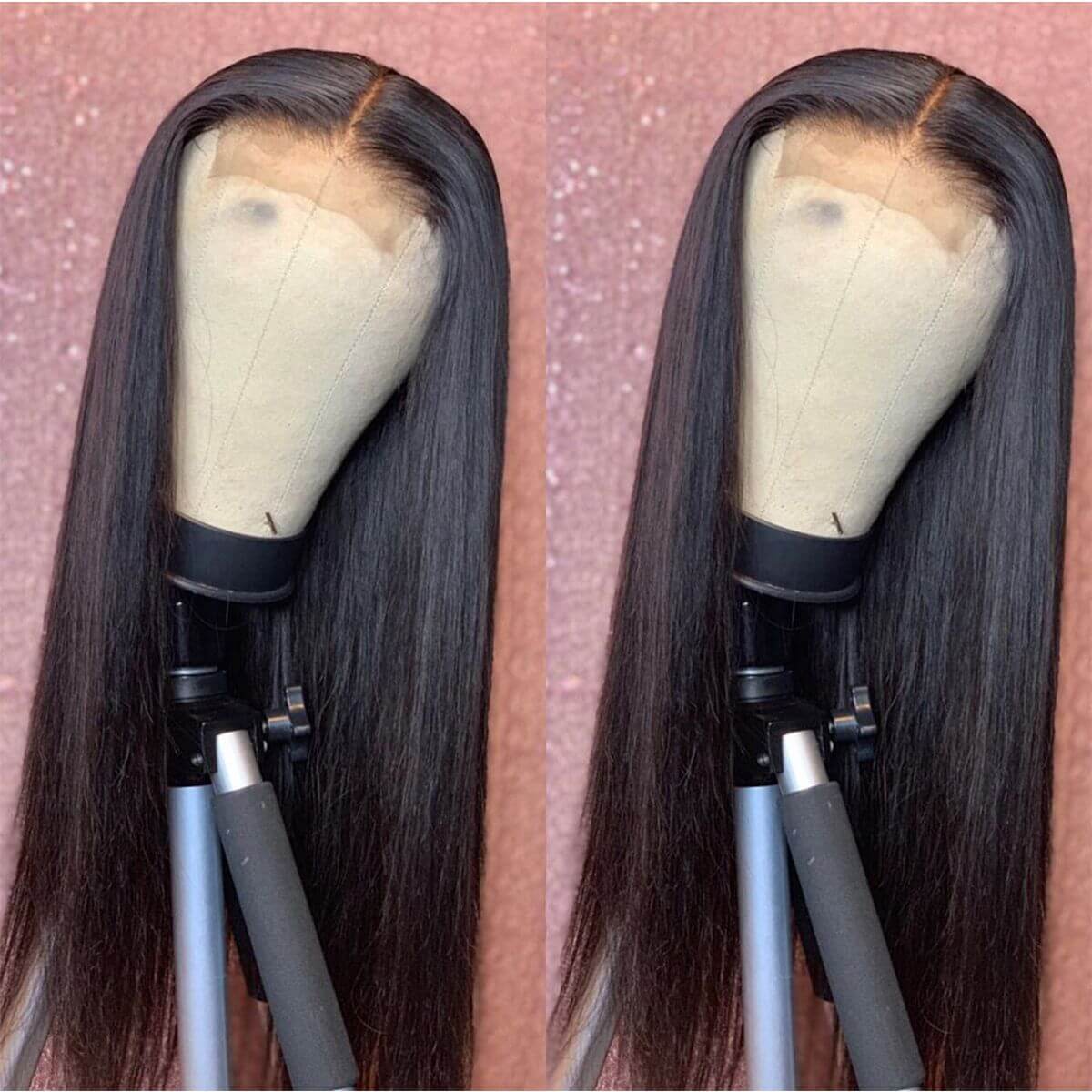 Straight 4X4 Lace Wigs Made By Hair Bundles With Closure150%Density