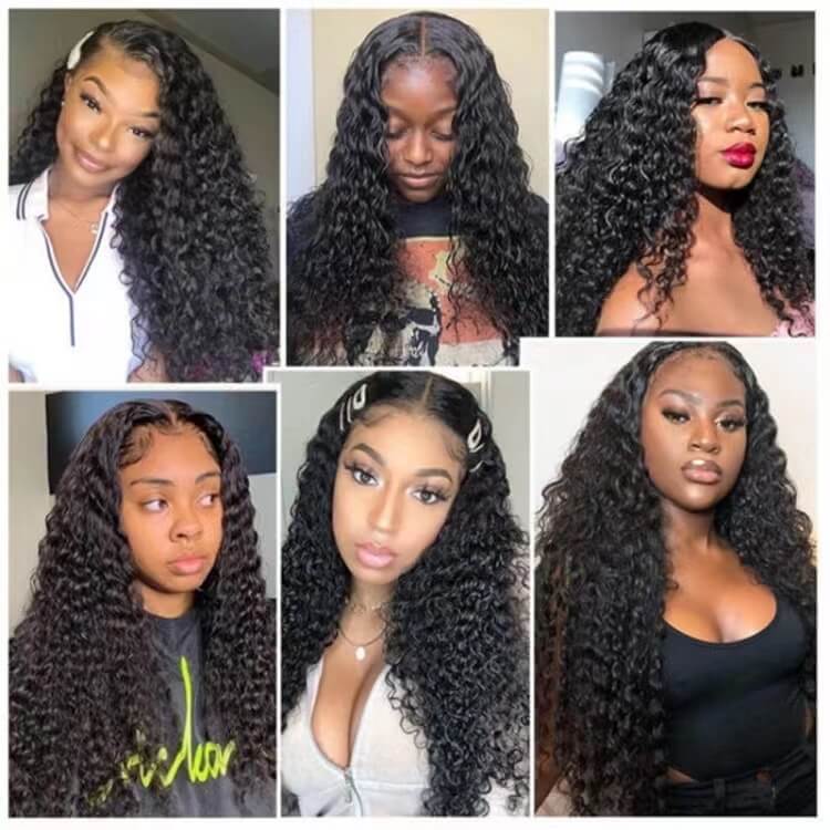 4x4 Lace Closure Wig Jerry Curly 100% Virgin Remy Human Hair Wigs 150% Density