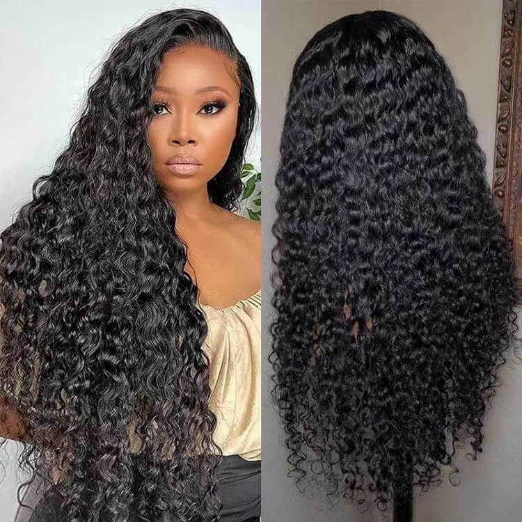 4x4 Lace Closure Wig Jerry Curly 100% Virgin Remy Human Hair Wigs 150% Density