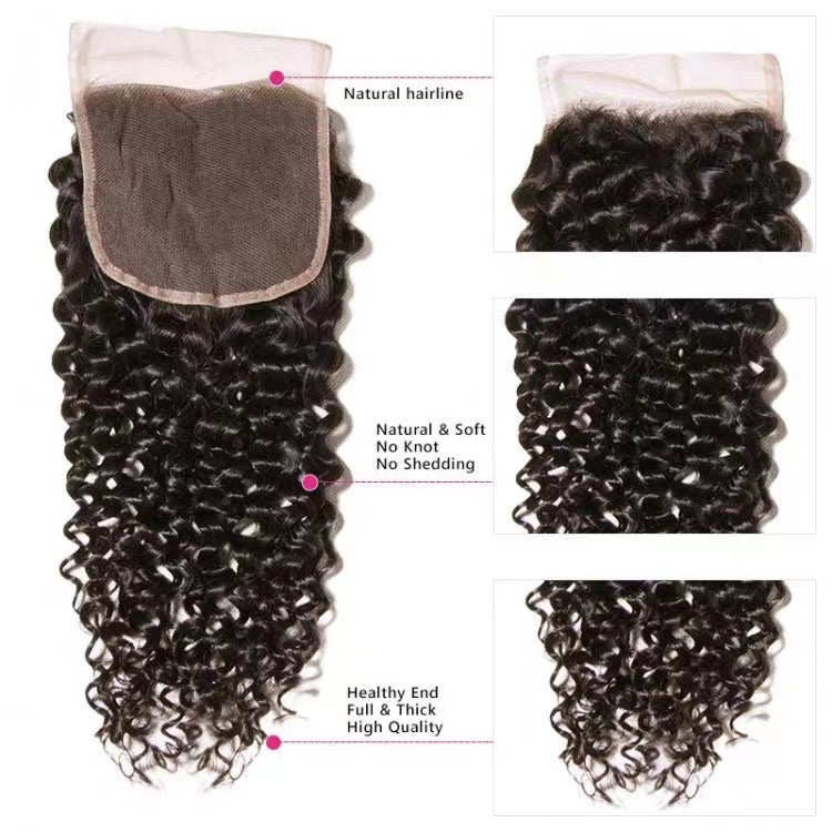 1 piece 4x4 curly closure Human Hair Extensions