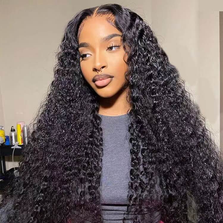 Deep Wave HD 4x4 Lace Wigs Made By Hair Bundles With Closure 150% Density