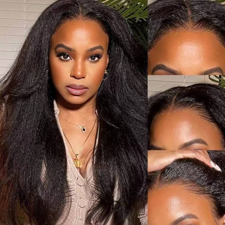 Kinky Straight Lace Front Wig 13X4 Lace Front Human Hair Wigs With Baby Hair