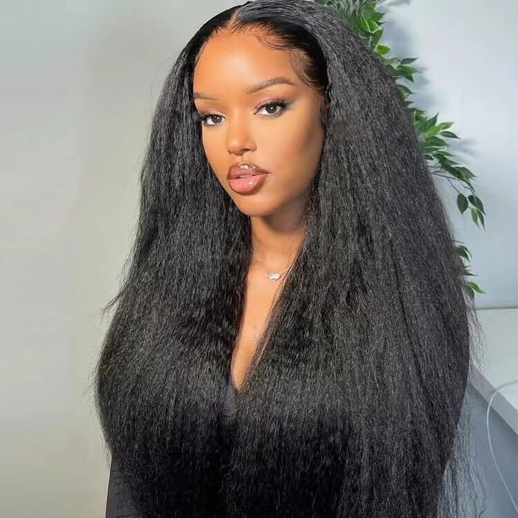 Kinky Straight Lace Front Wig 13X4 Lace Front Human Hair Wigs With Baby Hair