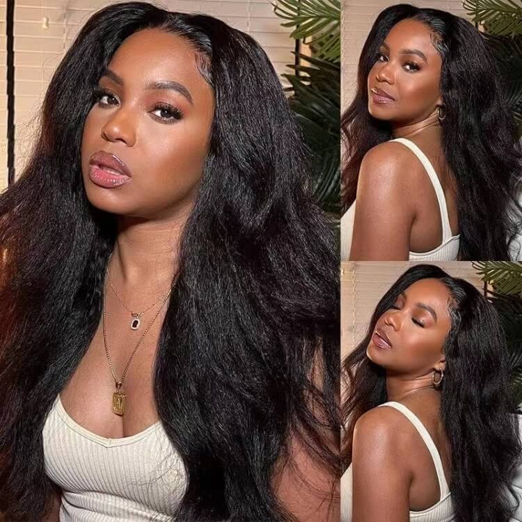 Kinky Straight Lace Front Wig 13X4 Lace Front Human Hair Wigs With Baby Hair