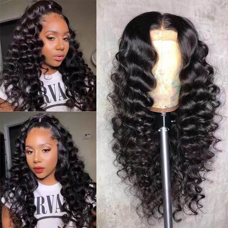 13×4 Lace Frontal Wigs Loose Deep Hair Human Hair Wigs