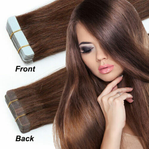 Tape Ins Hair Extensions 20 Inch Human Remy Hair 20 pcs/50g Skin Weft Silky Tape in Real  in stock