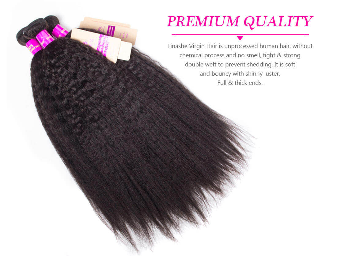 Kinky Straight Hair Brazilian Virgin Hair 3 Bundles High Quality Virgin Human Hair Yaki Straight Hair