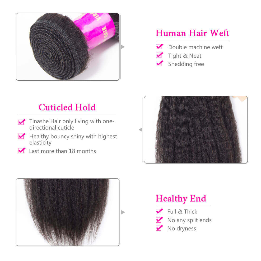 Kinky Straight Hair Brazilian Virgin Hair 3 Bundles High Quality Virgin Human Hair Yaki Straight Hair