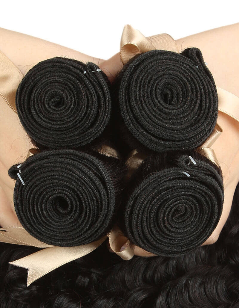 3 Bundles Human Hair Weft With Closure Loose Deep Wave Brazilian Hair Weave Bundles With Closure