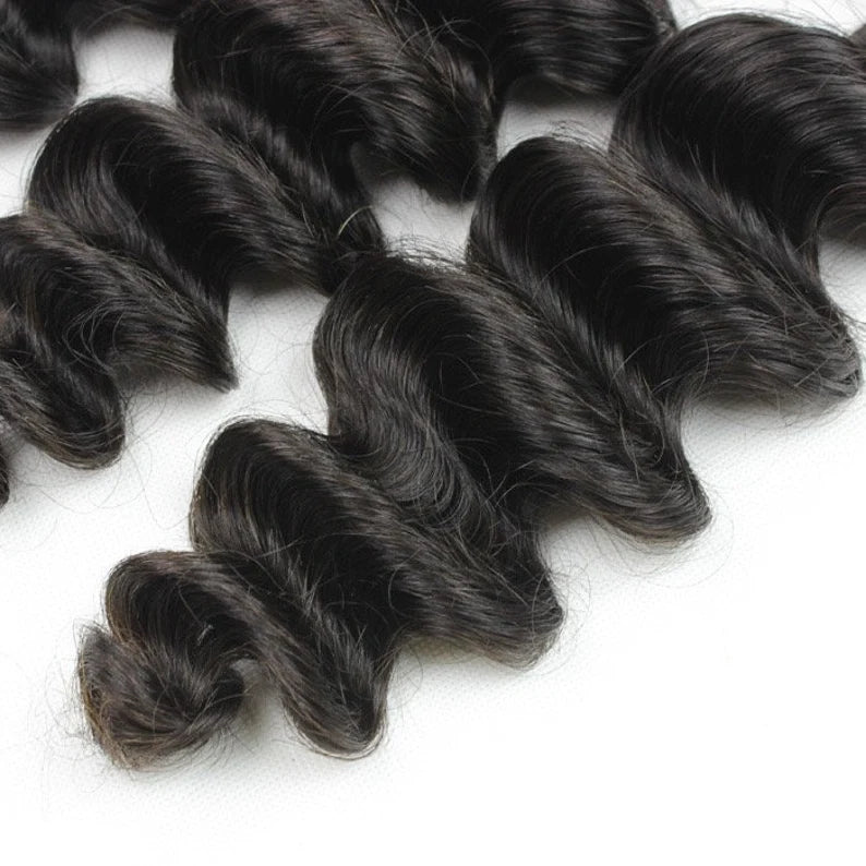 3 Bundles Human Hair Weft With Closure Loose Deep Wave Brazilian Hair Weave Bundles With Closure